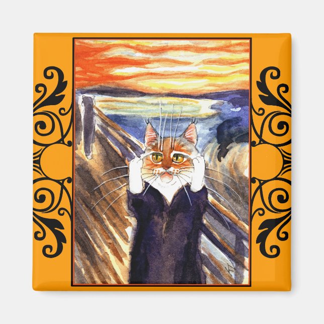 Aimant à spoof de chat, le cri d'Edvard Munch (Devant)