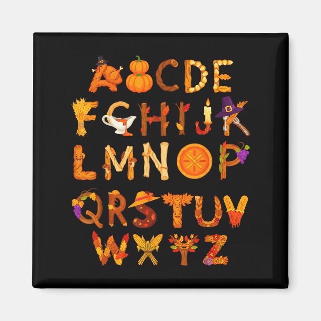 Aimant Abcs Learning Kindergarten Teacher Thanksgiving Al (Devant)