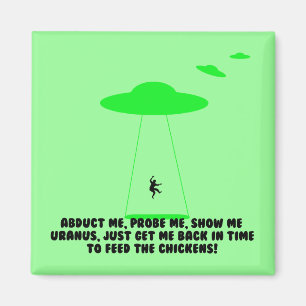 Aimant Abduction humoristique de poulet