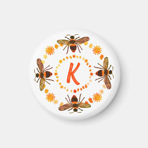 Aimant Abeille ensoleillée initiale