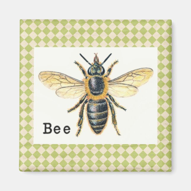 Aimant Abeille vintage (Devant)