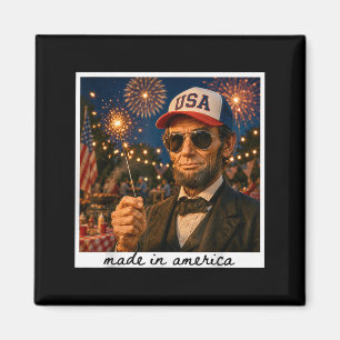 Aimant Abraham Lincoln patriotique 4 juillet 250 ans