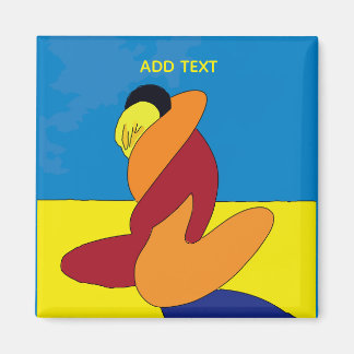 Aimant Abstract Couple On Beach