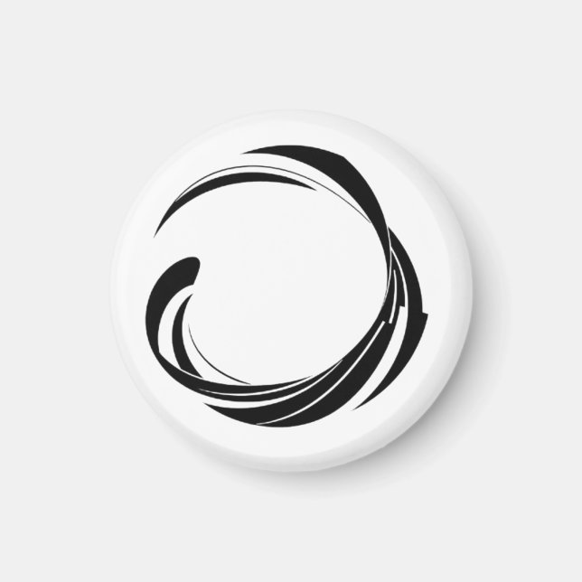 Aimant Abstract Swirl Circle Design – curved ring artwork (Devant)