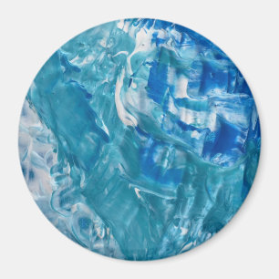 Aimant Abstract Teal Blue White 
