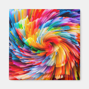Aimant Abstrait Arc-en-Ciel Tourbillon Moderne Vibrant