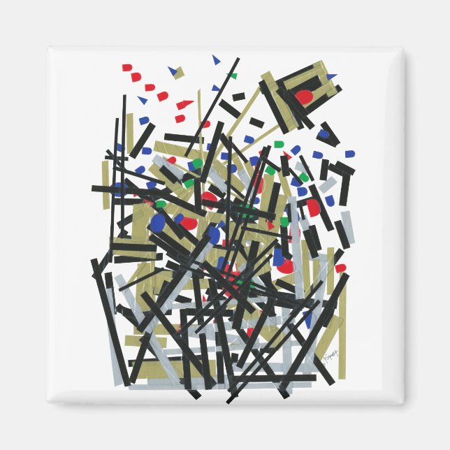 Aimant Abstrait dans les formes de bande et de lettres 1 (Devant)