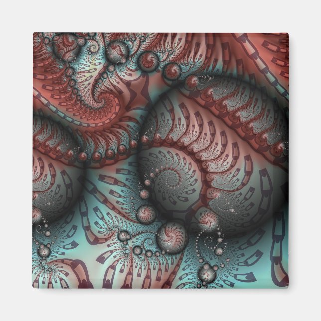 Aimant Abstrait Imaginaire dynamique Fractal Art Brown Bl (Devant)