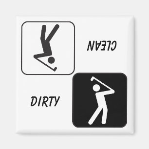 Aimant abstrait "PROPRE/SALE" de lave-vaisselle de