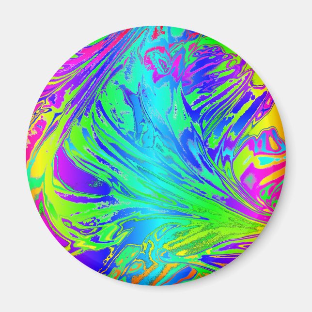 Aimant Abstrait Splashing Rainbow Liquid (Devant)