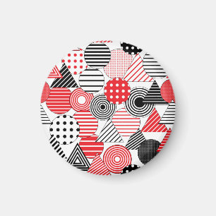 Aimant Abstrait vintage : points et bandes