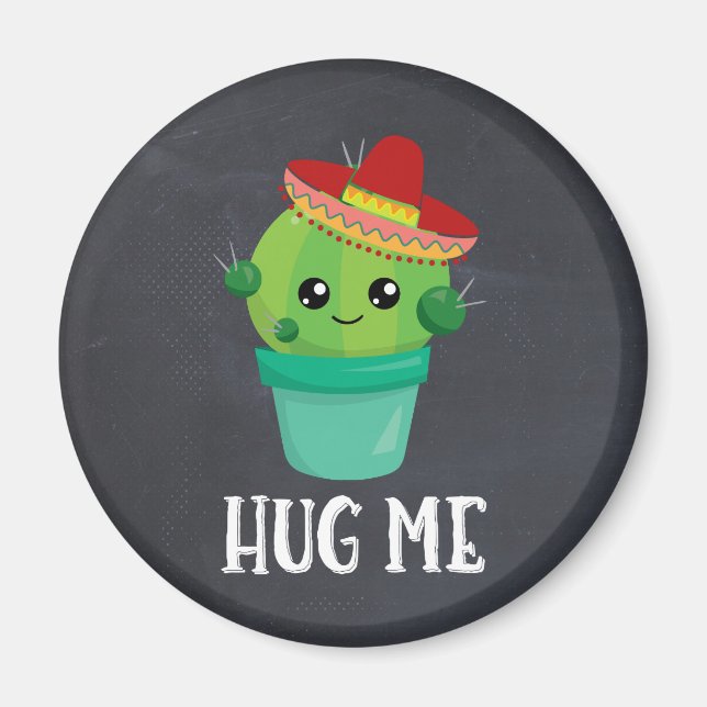 Aimant Accrochez-moi Cactus dans un Sombrero sur un table (Devant)