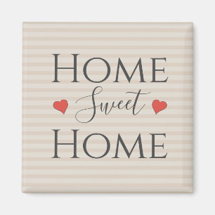 Aimant Accueil Sweet Home Citation Coeurs mignons Typogra