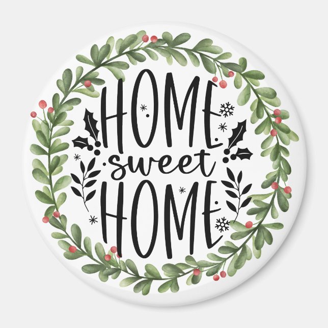 Aimant Accueil Sweet Home Watercolor Wreath (Devant)