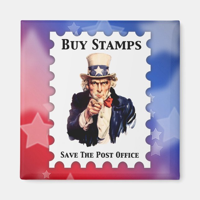 Aimant Acheter Des Timbres Enregistrer Le Bureau De Poste (Devant)
