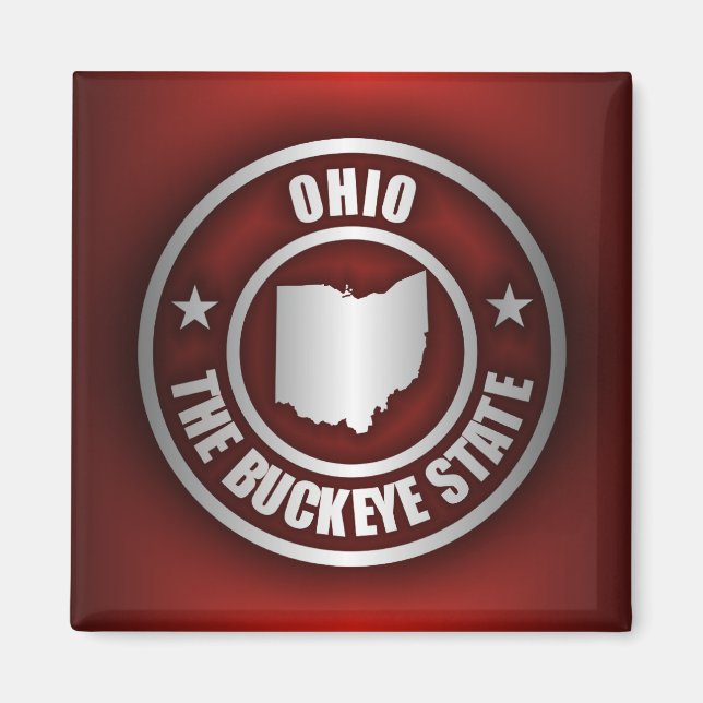 Aimant Acier de l'Ohio (rouge) (Devant)