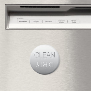 Aimant Acier gris rond propre ou sale lave-vaisselle magn