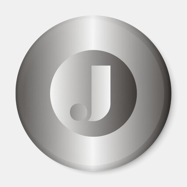 Aimant Acier poli "J" (Devant)