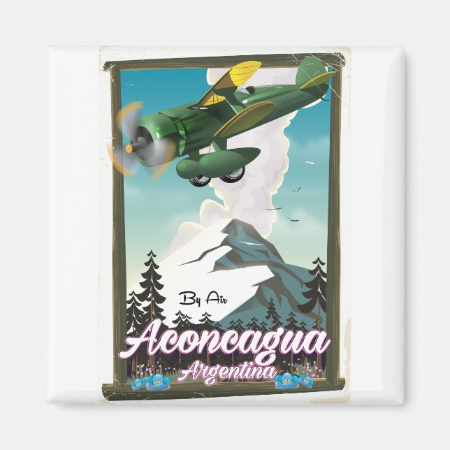 Aimant Aconcagua Argentine affiche de voyage (Devant)