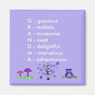 Aimant Acrostiche de grand-mère