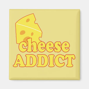 Aimant Addict au fromage - Typographie amusante