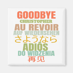 Aimant Adieu personnalisé quittant la typographie Au Revo