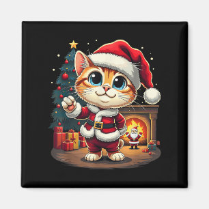 Aimant Adorable Chat de Noël Santa Claus Beau Kit de Noël