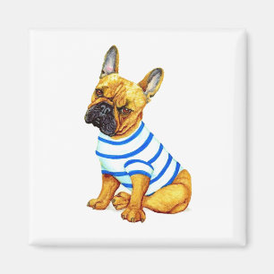 Aimant Adorable Chien de taureau français chiot dans un a