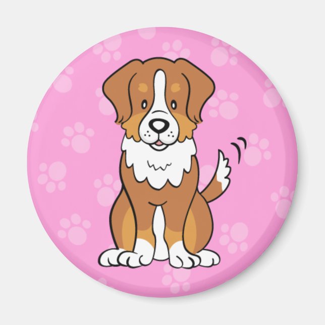 Aimant adorable Dessin Caricature Chien Australian Shephe (Devant)
