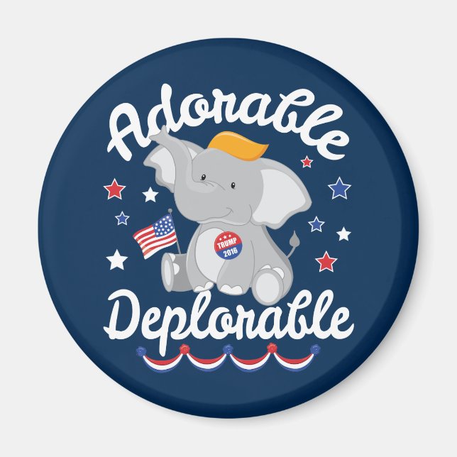 Aimant Adorable Eléphant adorable Trump 2016 (Devant)