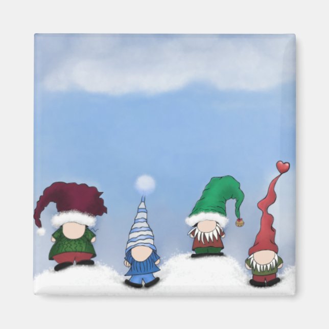 Aimant Adorable Gnome Posse (Devant)