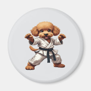 Aimant Adorable Karate Puppy Martial Arts Gi Illustration