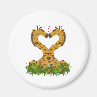 Aimant Adorable mignonne amour Giraffes Coeur en forme de