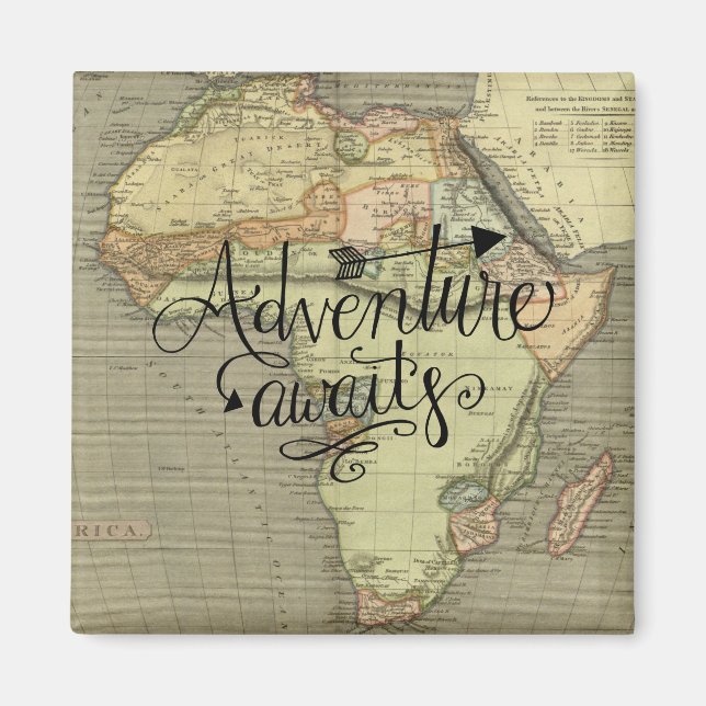 Aimant Adventure Attend la carte de l'ancien monde (Devant)