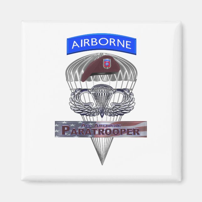 Aimant Aéronef Tab Acier Parachutiste Jump Ailes (Devant)