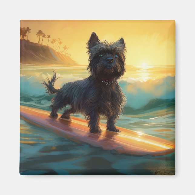 Aimant Affenpinscher Beach Surf Peinture (Devant)