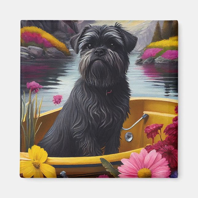 Aimant Affenpinscher Chien sur une pagaie : une aventure  (Devant)