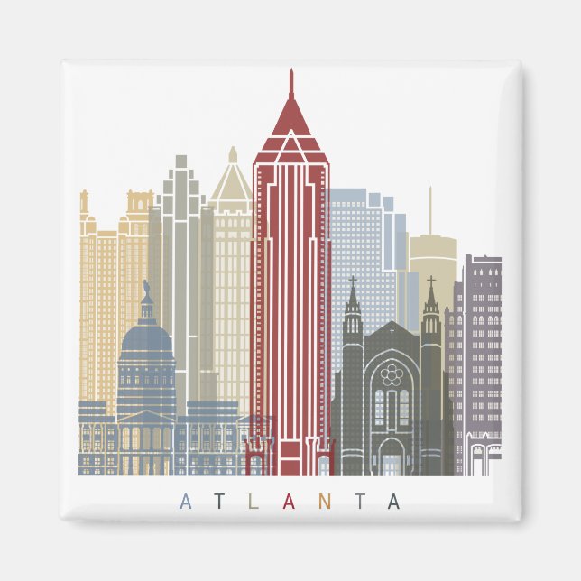 Aimant Affiche d'Atlanta (Devant)