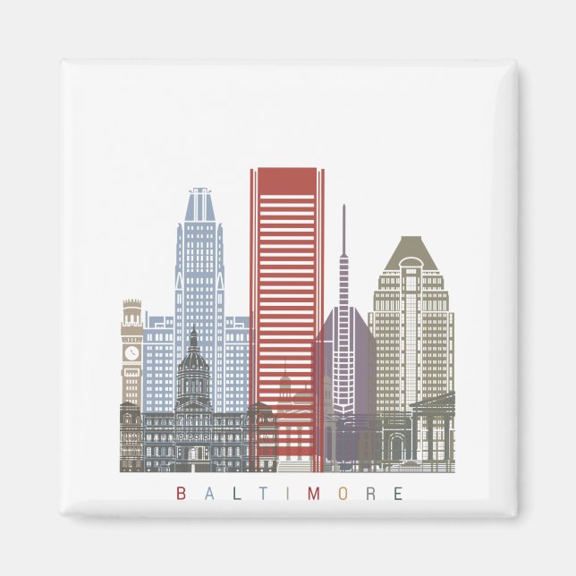 Aimant Affiche de Baltimore (Devant)