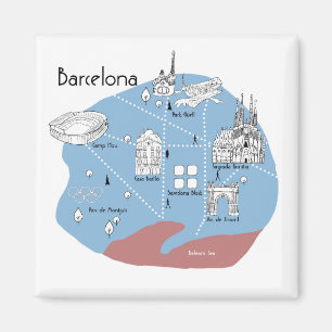 Aimant Affiche de Barcelone - original