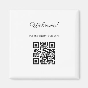 Aimant Affiche de bienvenue WIFI avec code QR