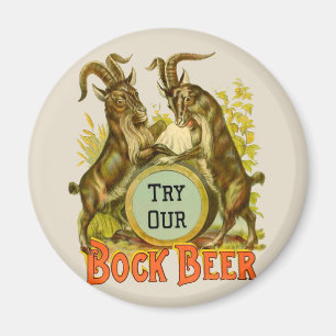 Aimant Affiche de bière Bock vintage : Antique Goat Saloo