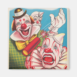 Aimant Affiche De Cirque Montrant Les Visages Clown Et Cr