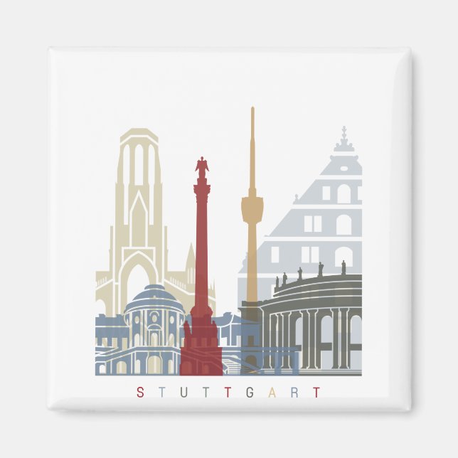 Aimant Affiche de Stuttgart (Devant)