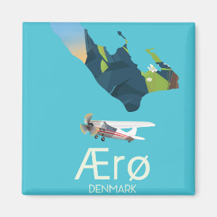 Aimant Affiche de voyage de la carte de Ærø, Danemark