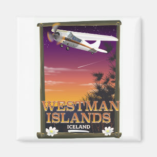 Aimant Affiche de voyage de l'Islande d'îles de Westman