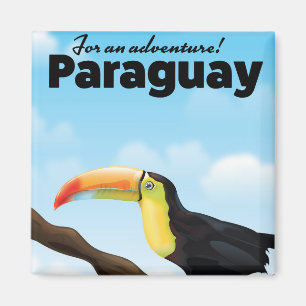Aimant Affiche de voyage de toucan du Paraguay