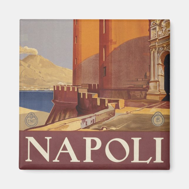 Aimant Affiche De Voyage Du Vésuve Et De La Baie De Naple (Devant)