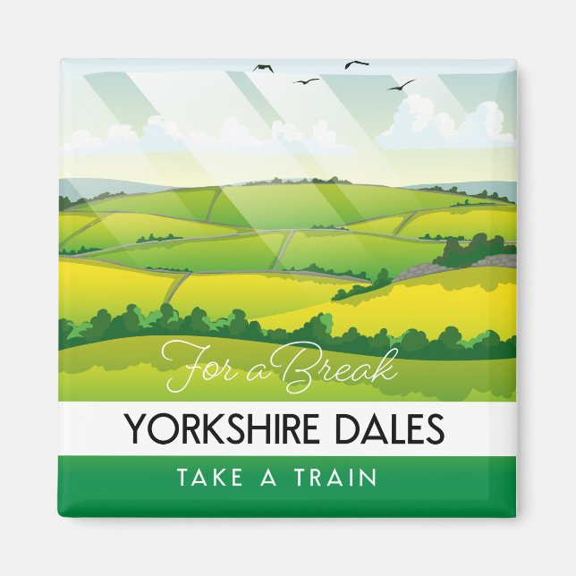 Aimant Affiche de voyage du Yorkshire Dales. (Devant)