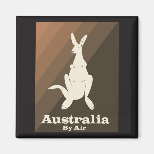 Aimant Affiche de voyage Kangaroo Australia By Air.